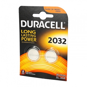 Батарейка дисковая литиевая тип CR2032, Duracell (2шт в блистере)