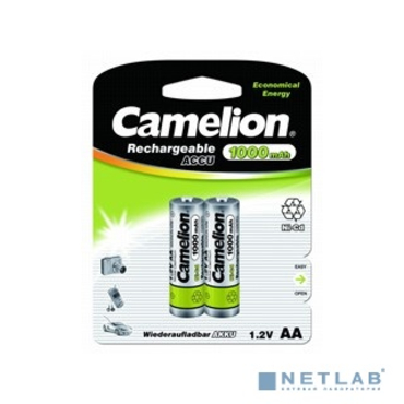 Аккумулятор Camelion   AA-1000mAh Ni-Cd BL-2 (NC-AA1000BP2, аккумулятор,1.2В) (2 шт. в уп-ке)