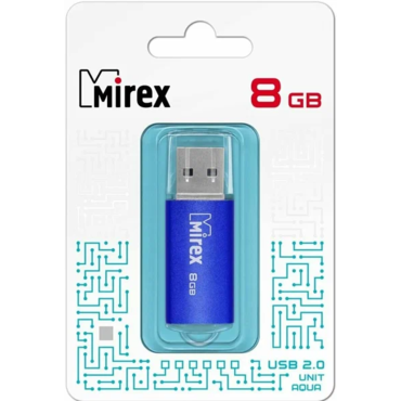 Память USB 2.0  8 GB Mirex Unit, синий (13600-FMUAQU08)