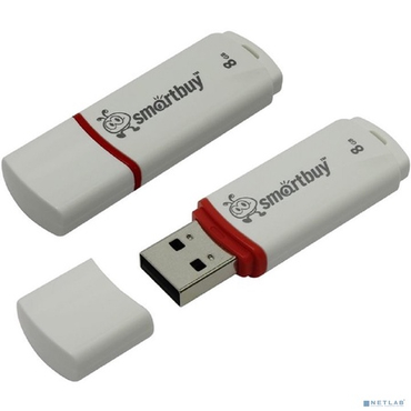 Память USB 2.0 8 GB Smartbuy Crown , белый (SB8GBCRW-W)