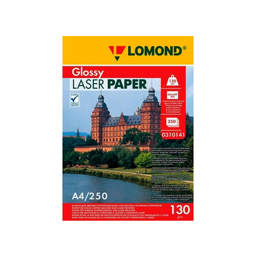 Бумага A4 130г/м2 250л Lomond 0310141 Глянцевая/Глянцевая двухсторонняя для полноцветной лазерной печати