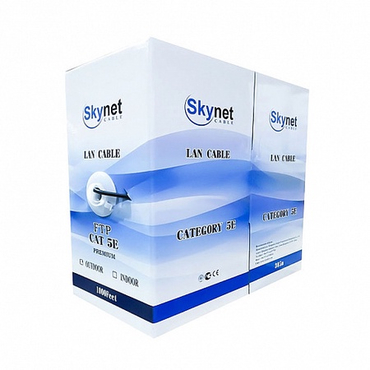 Кабель FTP 5е кат SkyNet Premium 2пары, внутренний, медь, 0.51мм, 305м, оболочка PVC, серый CSP-FTP-2-CU