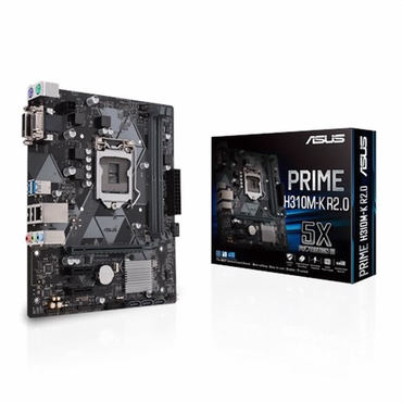 М/плата Asus PRIME H310M-K R2.0 LGA1151 micro-ATX 2xDDR4 PCIEx16 2xPCIEx1 VGA DVI GLAN RTL