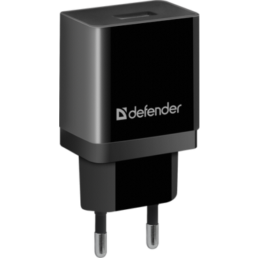 Зарядное устройство сетевое Defender EPA-10 черный, 1xUSB, 5V/2.1А, пакет 83572