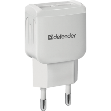 Зарядное устройство сетевое Defender UPA-22 белый, 2xUSB, 2.1А