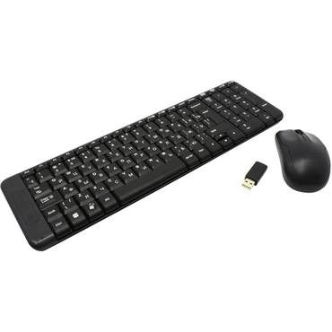 Комплект клавиатура + мышь Logitech MK220 беспроводной, USB, чёрный (920-003236)