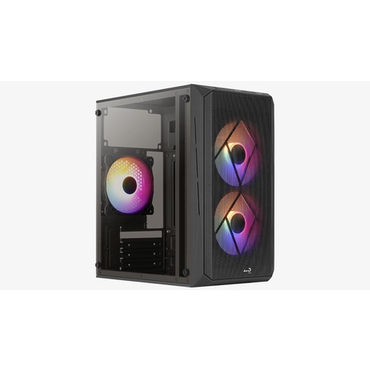 Корпус mATX AeroCool CS-107-A-BK Black Mini Tower  без БП, Acrylic, Steel SPCC, 1x120mm