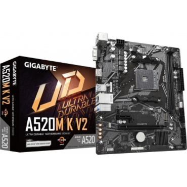 М/плата Gigabyte A520M K V2 Soc-AM4 AMD A520 2xDDR4 mATX AC`97 8ch(7.1) GbLAN RAID+VGA+HDMI