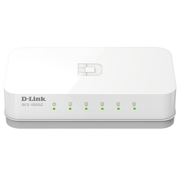 Коммутатор D-Link DES-1005C 5xUTP Small пластик.корпус белый