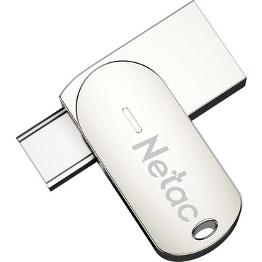 Память USB 3.0/USB Type-C 16 GB Netac U785C, металл. серебристый (NT03U785C-016G-30PN)