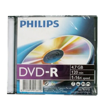 Диск DVD-R Philips 4.7Gb, 16x, SLIM-футляр, DM4S6S01F/97