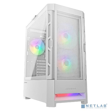 Корпус Cougar Airface RGB White, 2х140мм + 1x120mm ARGB Fan, ARGB Fan Hub, без БП, белый, ATX